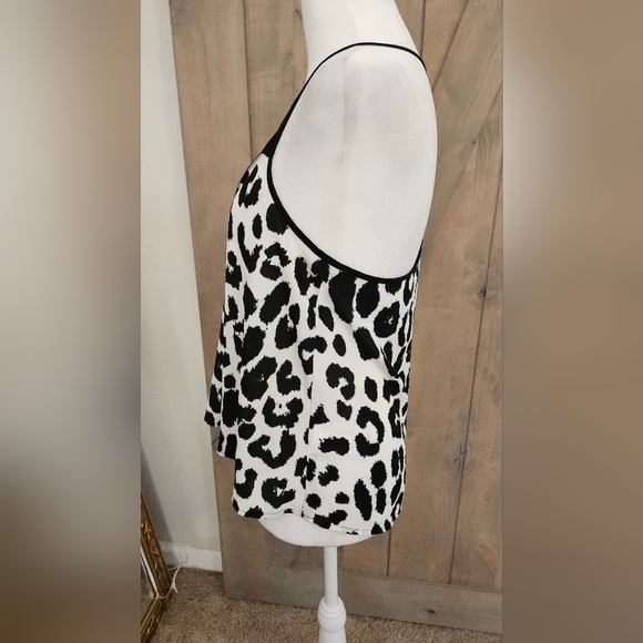 EXPRESS Cheetah Print/mesh Camisole In Black/white. Size XS - Picture 4 of 9